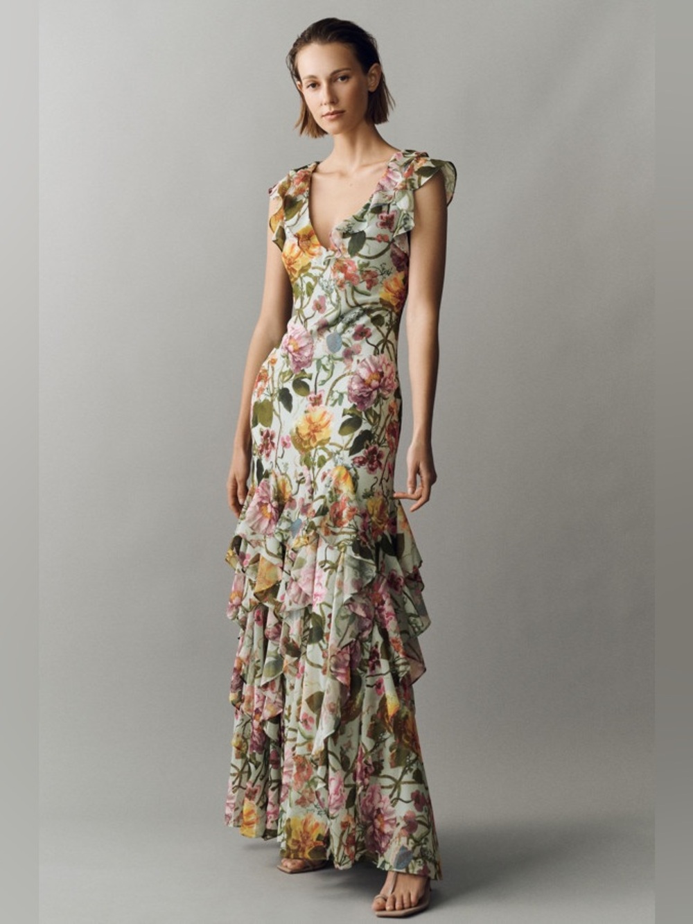 Charlotte Chiffon Ruffle Maxi Dress